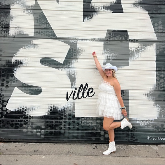 White Ruffle Dress - Picture 7 of 7